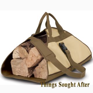   LOG CARRIER Fire Wood Tote Canvas Carrying Bag Holder Rack Carry Strap
