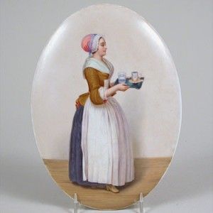   Baker KPM Porcelain Full Figure Plaque of Bakers Chocolate Lady