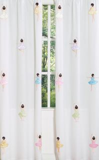 Pink Ballet Ballerina Window Treatment Panels Curtains