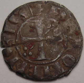 Medieval France Hugh IV of Burgundy (1218 72) Denier 17 mm. Billon 