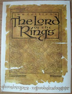 Bakshi Lord Of The Rings Promo Folder 1978 United Artists Fantasy 