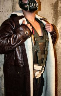 Bane Dark Knight Rises Leather Jacket / Coat Swedish Bomber Costume 