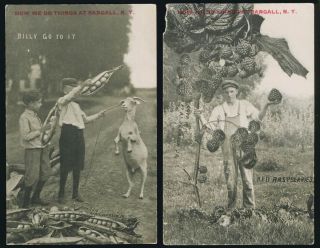 Bangall NY 2 Rare Stanley A S Johnson Exaggeration postcards c1912 Lot 