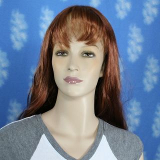 Long Straight Light Auburn And Strawberry Red Mix Wig With Bangs