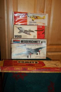 Woodline model 2 Comet models Monogram model balsa wood plastic planes