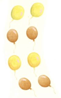 12 Balloon Balloons with String 1 22mm Waterslide Ceramic Decals 