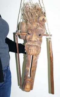   Chime Ents Mask Fairy Tales Face Funny Roots Hand Carved Bamboo