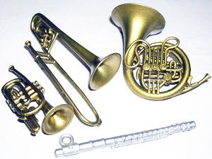 Brass Band Miniature Instruments Charm Tuba