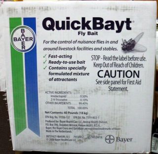 Bayer Quickbayt Fly Bait 40 lbs Net Weight Fast Acting Ready to Use 