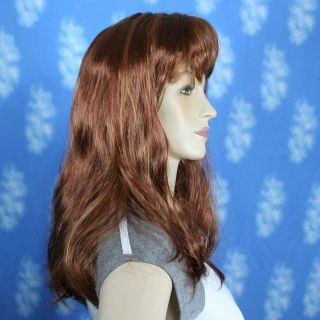 Long Straight Light Auburn And Strawberry Red Mix Wig With Bangs Z3719