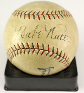 Babe Ruth Lou Gehrig Dual Signed Baseball JSA Thumbnail Image