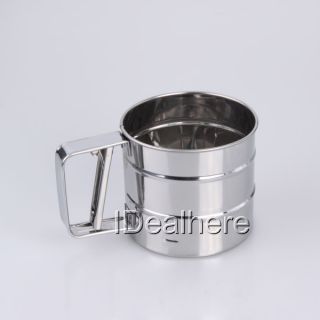 cup flour sifter stainless steel baking new