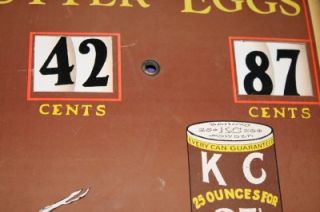 Vintage KC Baking Powder Butter Eggs in Store Rotating Price Sign 