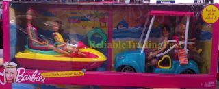New Barbie Doll 4 Sisters Beach Adventure Gift Set Speedboat Cruiser 