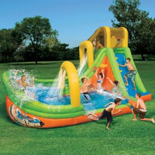 Banzai Wipeout Curve Inflatable Water Slide Park 