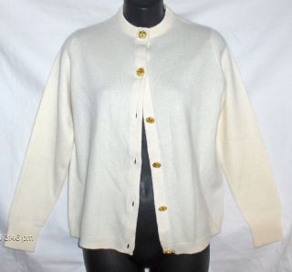 Ballantyne 100 Pure Cashmere Sweater Made in Scotland 40 Off White 
