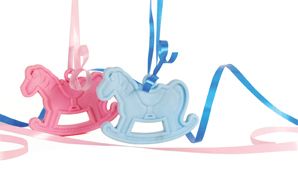 10 Baby Shower Plastic Balloon Weights Blue Horse