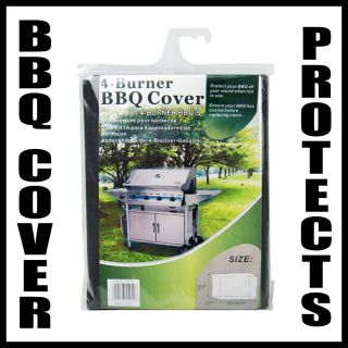 BBQ Vinyl Cover Protects Grill Outdoor Barbecue Cart Fits Most 4 