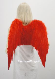 Red Feather Wings Macaw Phoenix Fairy Devil Cupid Angel Costume Props 