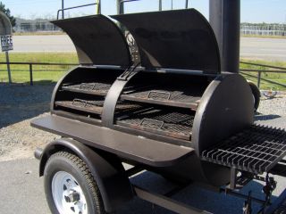 BBQ Pit Smoker Charcoal Trailer Concession Grill Used