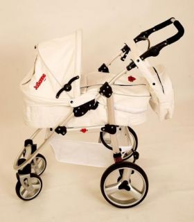 Baby Travel System Carrycot Pushchair Stroller Buggy Car Seat Leather 