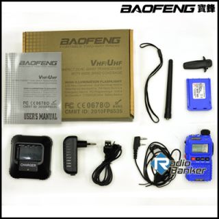   Blue BAOFENG Dual Band Radio Mini Radio Rainproof Mic 41 29K