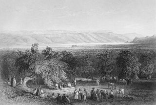 Holy Land Plain of Jericho MOAB Bartlett Antique Print