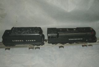 Lionel 1668 Black Diecast Steam Locomotive Plastic Shelled Tender O 