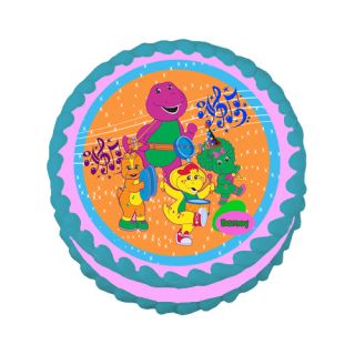 Personalizable Barney Theme Edible Cake Topper Image