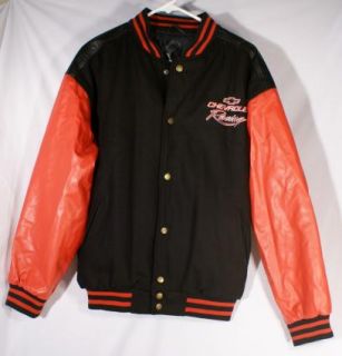 This is a warm jacket made by Steve & Barrys and features Chevrolet 