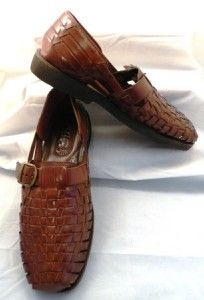 Mens Sunsteps Hand Woven Leather Casual Dress Sandals Mens size 10