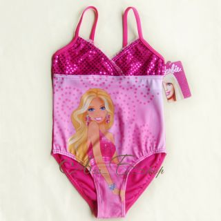 Girl Kids Barbie Princess 2 7Y Swimsuit Swimwear Swimming Costume 