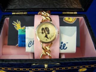 Charming Barbie Fossil Gold Wrist Watch Charm Bracelet 1994 Ltd Ed 20 