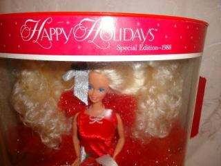 vintage holiday christmas barbie 1988 nrfb mint in box nr