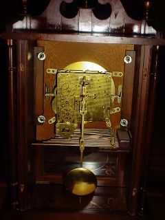 Vintage 22” Barwick Howard Miller 3 Chime Mantel Clock Germany Wall 