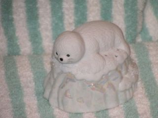 Cute White Harp Seal Figurine Baking Soda Holder Dispenser House of 