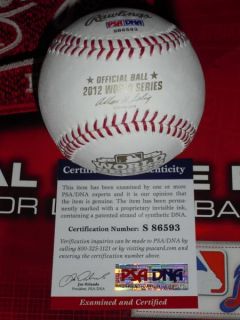   Signed 2012 World Series Baseball Detroit Tigers PSA DNA MLB