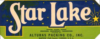 brand star lake variation type citrus origin bartow fl circa 1950 dist