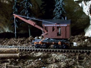HO Scale IHC Barnhart Log Loader Mehano Log Buggy with Metal Rails 