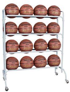 New Basketball Rack with Casters Hold 16 Balls