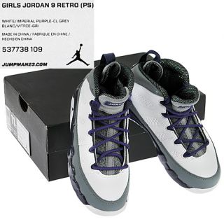 Nike Jordan Basketball Shoes Girls 9 Retro PS Little Kids Sz 13 5 