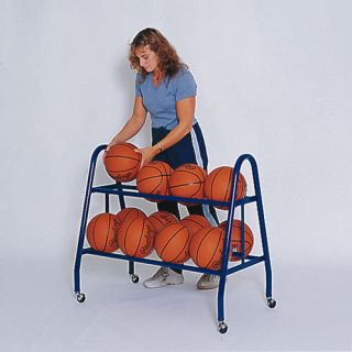 Jaypros 18 Ball Basketball Cart Portable Ball Rack