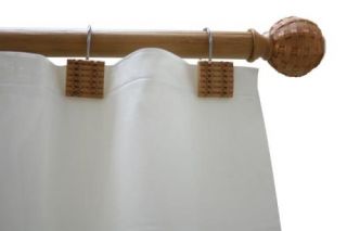 bamboo shower curtain tension rod 12 hook set