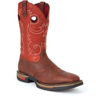 Rocky Red Brown 12 Long Range Square Toe Work Boots Pull on Leather 