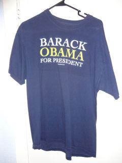 Barack Obama for President Size Large T Shirt Dark Blue
