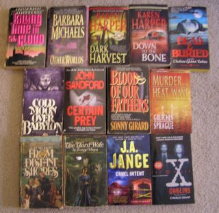 LOT Of 13 MYSTERY THRILLER BOOKS J A Jance Barbara Michaels More