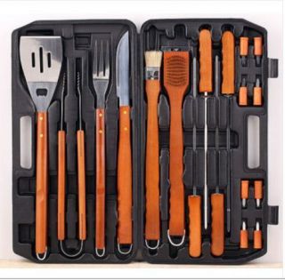 BBQ BARBEQUE Cookware Tools 19 Piece Full Tool Set with Case