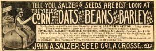   John A. Salzer Farm Seeds Corn Oat Beats Barley Agricultural Farming