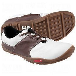 2011 True Linkswear Tour Mens Golf Shoes White/Brown $159 Retail 
