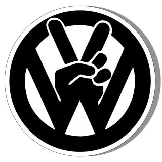 VW   3.5 ROUND VOLKSWAGON PEACE SIGN LOGO INDOOR/OUTDOOR STICKER